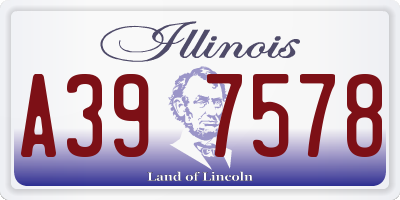IL license plate A397578
