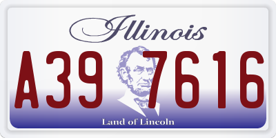 IL license plate A397616
