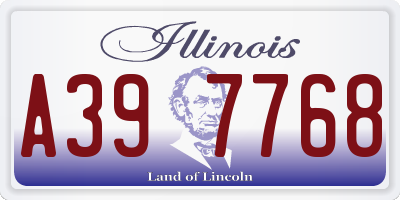IL license plate A397768