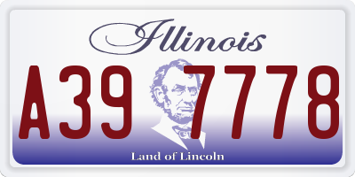 IL license plate A397778