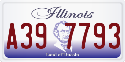 IL license plate A397793