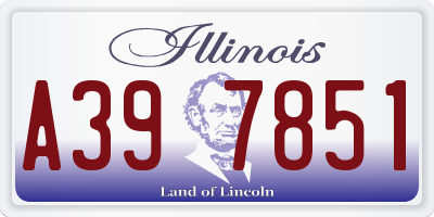 IL license plate A397851
