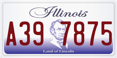 IL license plate A397875