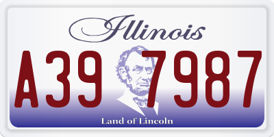 IL license plate A397987