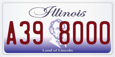 IL license plate A398000