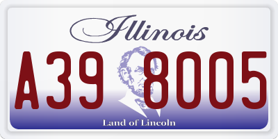 IL license plate A398005