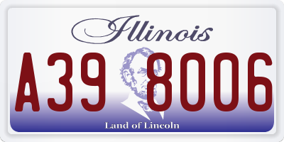 IL license plate A398006