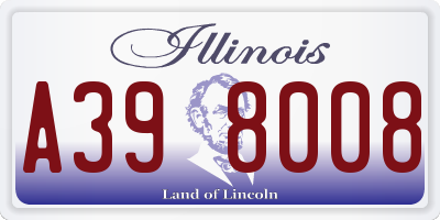IL license plate A398008