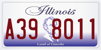 IL license plate A398011