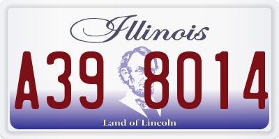 IL license plate A398014