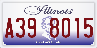 IL license plate A398015