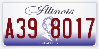 IL license plate A398017