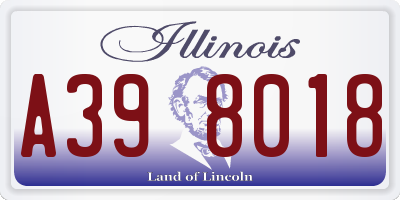 IL license plate A398018