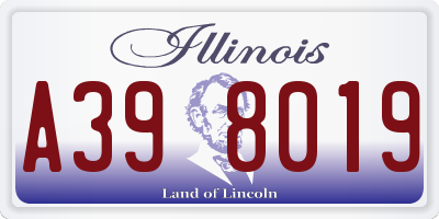 IL license plate A398019