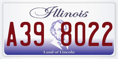 IL license plate A398022