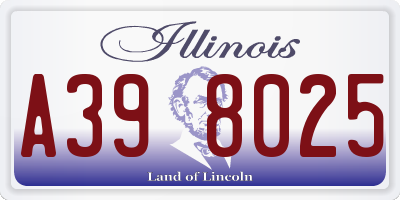 IL license plate A398025