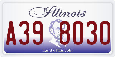 IL license plate A398030