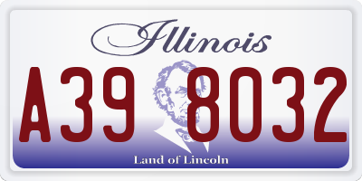 IL license plate A398032