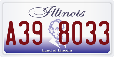 IL license plate A398033