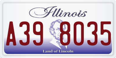 IL license plate A398035