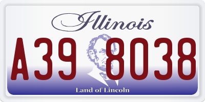 IL license plate A398038