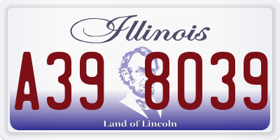 IL license plate A398039