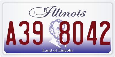 IL license plate A398042