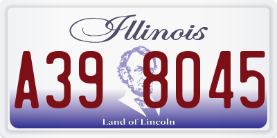 IL license plate A398045