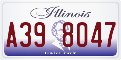 IL license plate A398047