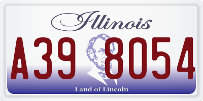 IL license plate A398054