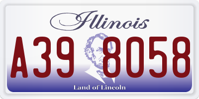 IL license plate A398058