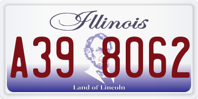 IL license plate A398062