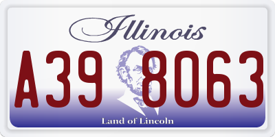 IL license plate A398063