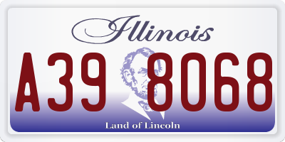 IL license plate A398068