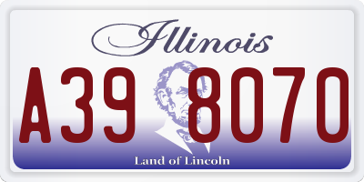IL license plate A398070