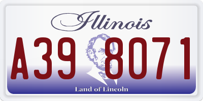 IL license plate A398071