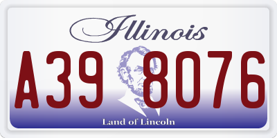 IL license plate A398076