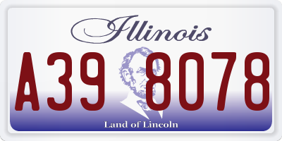 IL license plate A398078