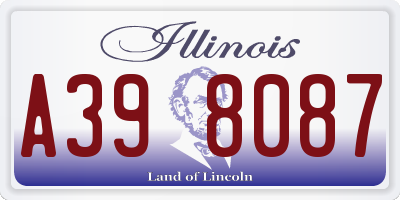 IL license plate A398087
