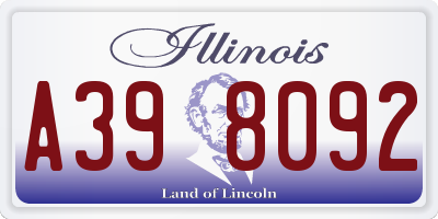 IL license plate A398092