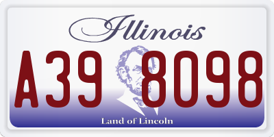 IL license plate A398098