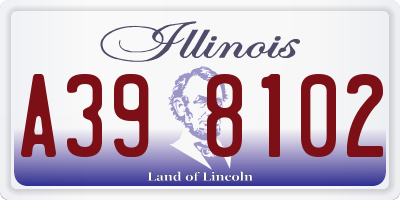 IL license plate A398102