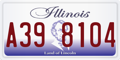 IL license plate A398104