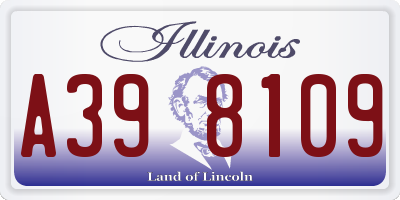 IL license plate A398109