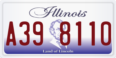 IL license plate A398110