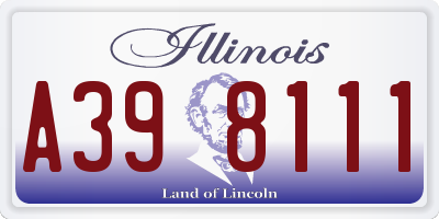 IL license plate A398111