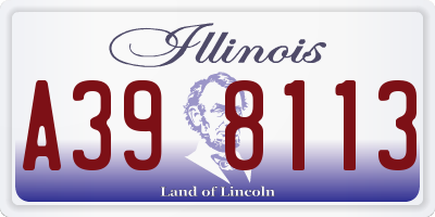 IL license plate A398113