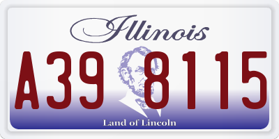 IL license plate A398115