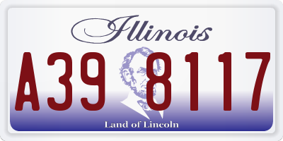 IL license plate A398117