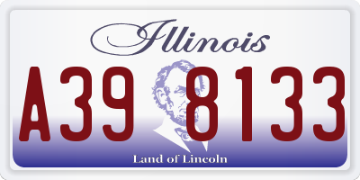 IL license plate A398133